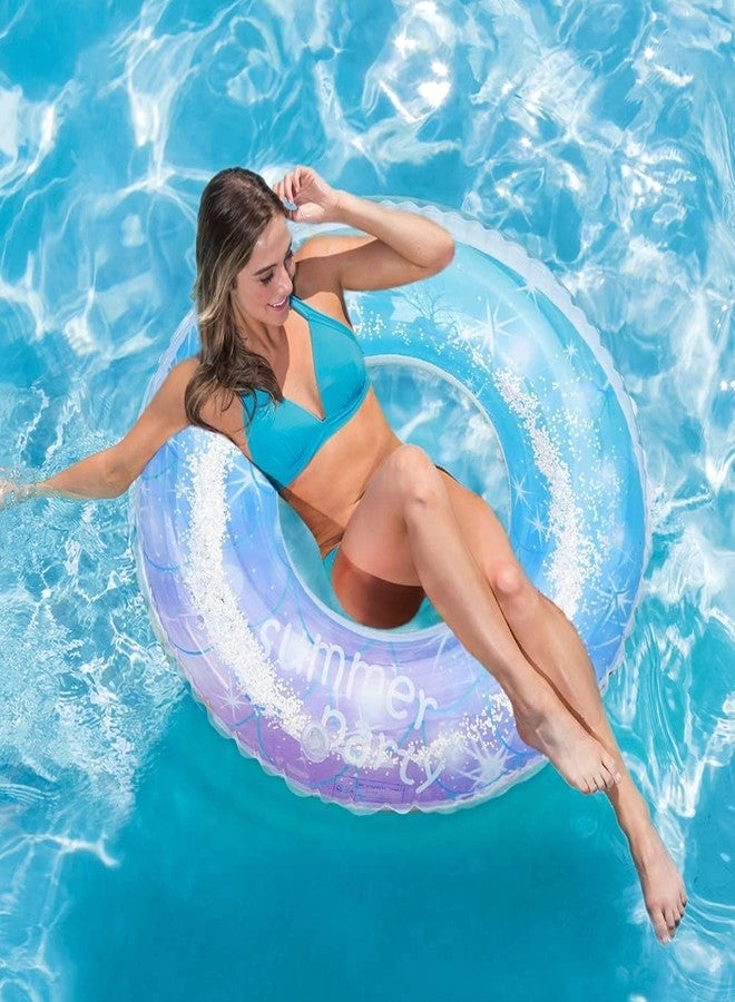 Drofail Inflatable Swimming Ring, Rings Floaties for Swimming Beach and Pool Float Toy for Kids, Multi-Coloured (Summer Party, 60 CM) - Image 3